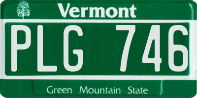 VT license plate PLG746