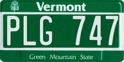 VT license plate PLG747