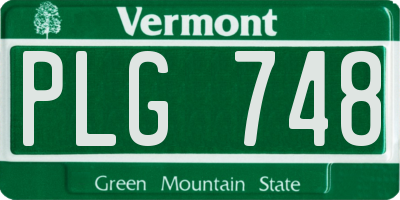 VT license plate PLG748