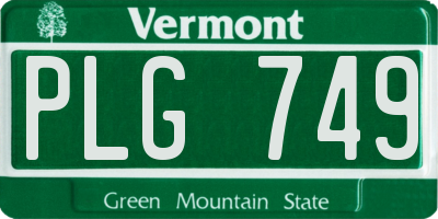 VT license plate PLG749