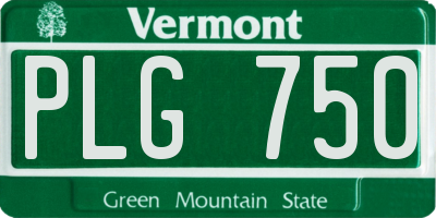 VT license plate PLG750