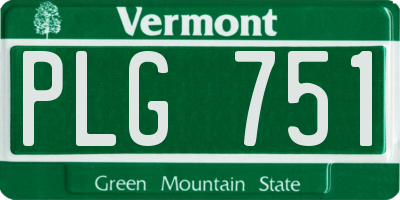 VT license plate PLG751