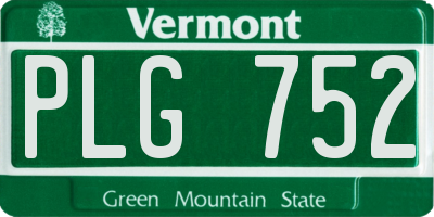 VT license plate PLG752