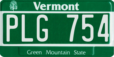 VT license plate PLG754