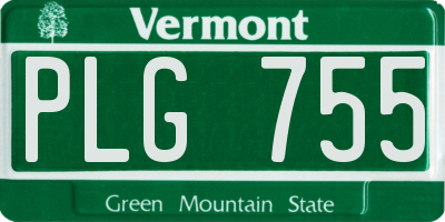 VT license plate PLG755