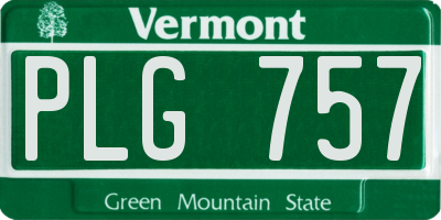 VT license plate PLG757