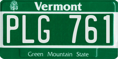 VT license plate PLG761