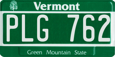 VT license plate PLG762