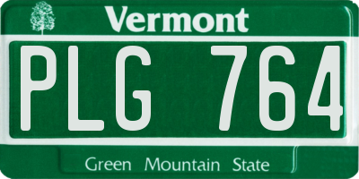 VT license plate PLG764