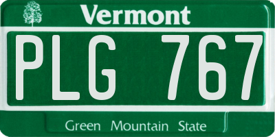 VT license plate PLG767