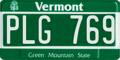 VT license plate PLG769