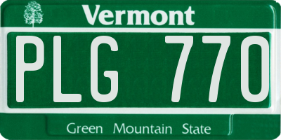 VT license plate PLG770