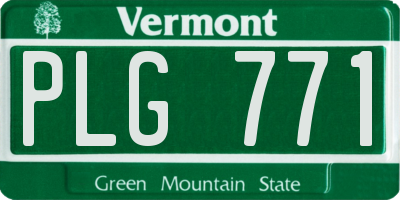 VT license plate PLG771