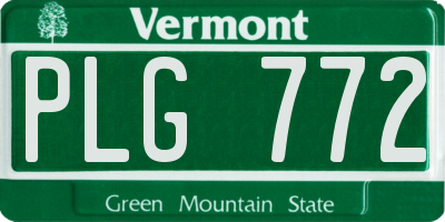 VT license plate PLG772