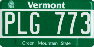 VT license plate PLG773