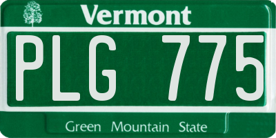VT license plate PLG775