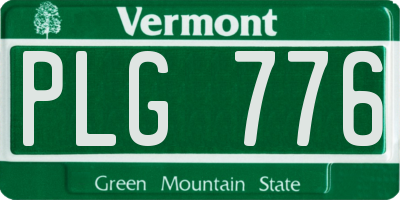 VT license plate PLG776