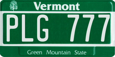 VT license plate PLG777