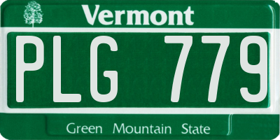 VT license plate PLG779