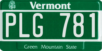 VT license plate PLG781