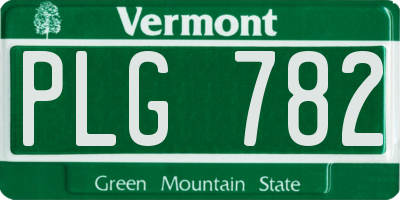 VT license plate PLG782
