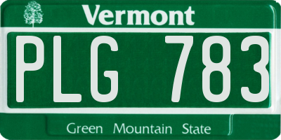 VT license plate PLG783