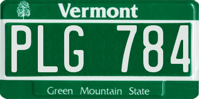 VT license plate PLG784