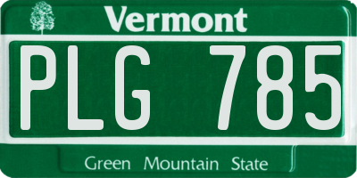 VT license plate PLG785
