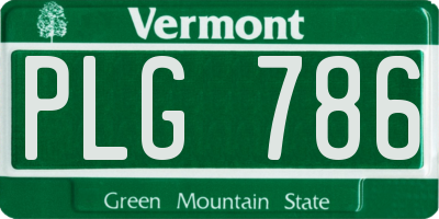 VT license plate PLG786