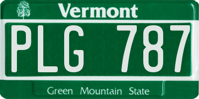 VT license plate PLG787