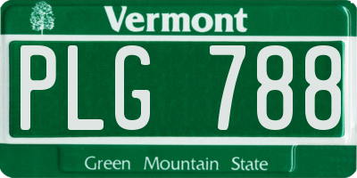 VT license plate PLG788