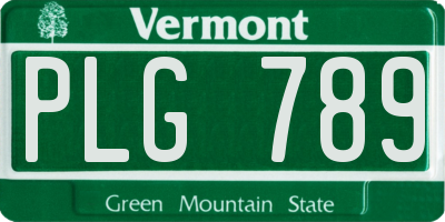 VT license plate PLG789