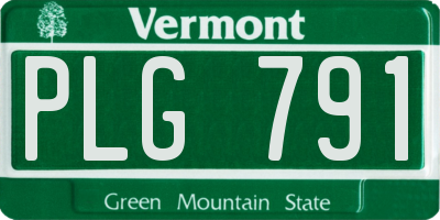 VT license plate PLG791
