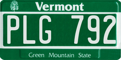 VT license plate PLG792