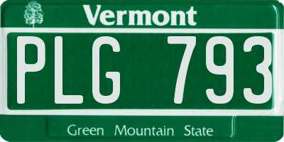 VT license plate PLG793