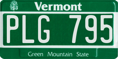 VT license plate PLG795