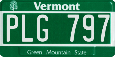 VT license plate PLG797
