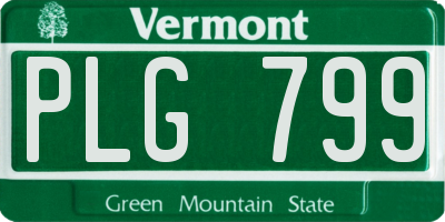 VT license plate PLG799