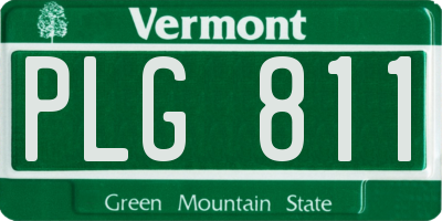 VT license plate PLG811