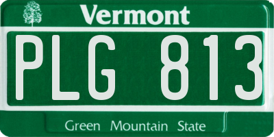 VT license plate PLG813