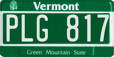 VT license plate PLG817