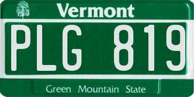 VT license plate PLG819