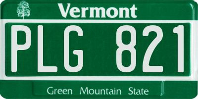 VT license plate PLG821