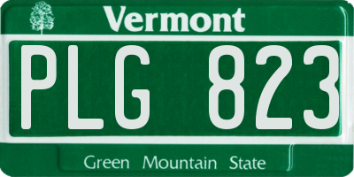 VT license plate PLG823