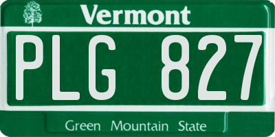 VT license plate PLG827