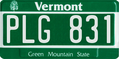 VT license plate PLG831