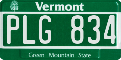VT license plate PLG834