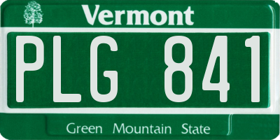 VT license plate PLG841