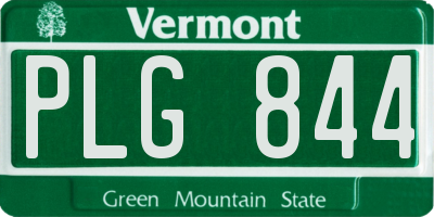 VT license plate PLG844