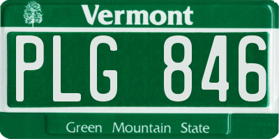 VT license plate PLG846